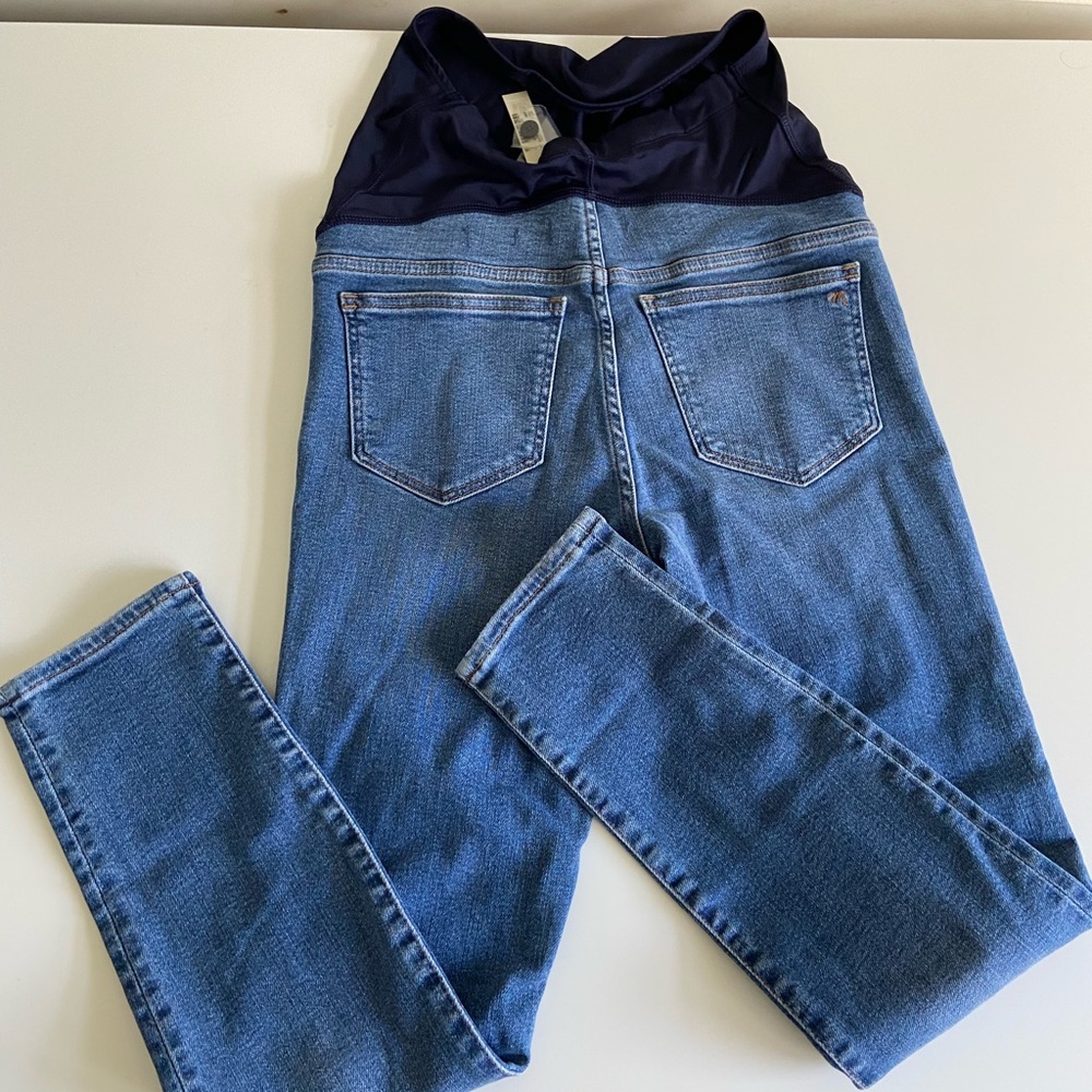 Madewell Maternity Skinny Crop Over the Belly Jeans TENCEL Dewey wash - Picture 6 of 11